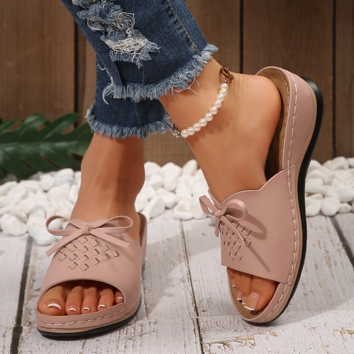 Open Toe Wedge Sandals - BelleVieMode