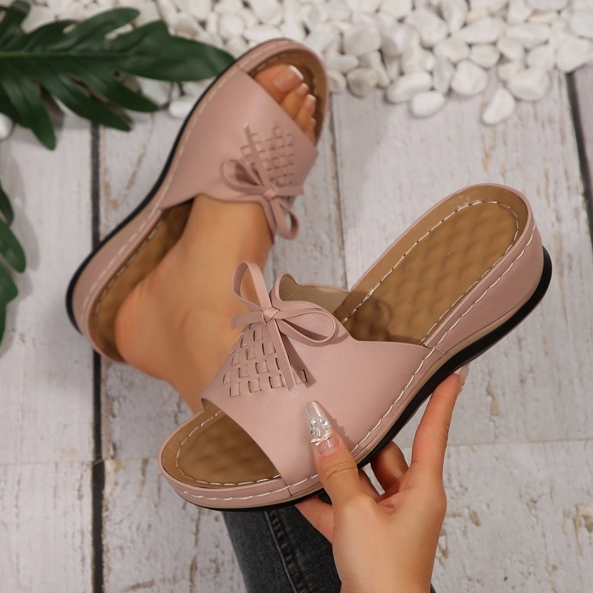 Open Toe Wedge Sandals - BelleVieMode