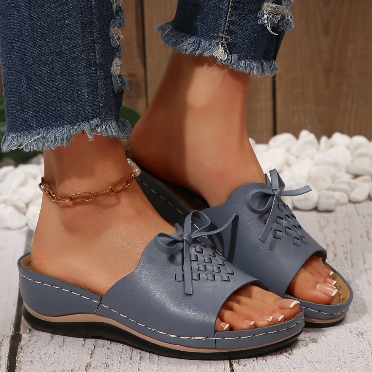 Open Toe Wedge Sandals - BelleVieMode