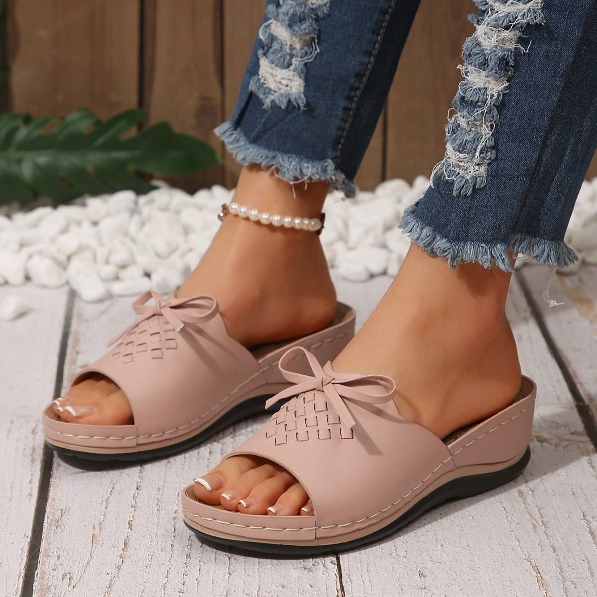 Open Toe Wedge Sandals - BelleVieMode
