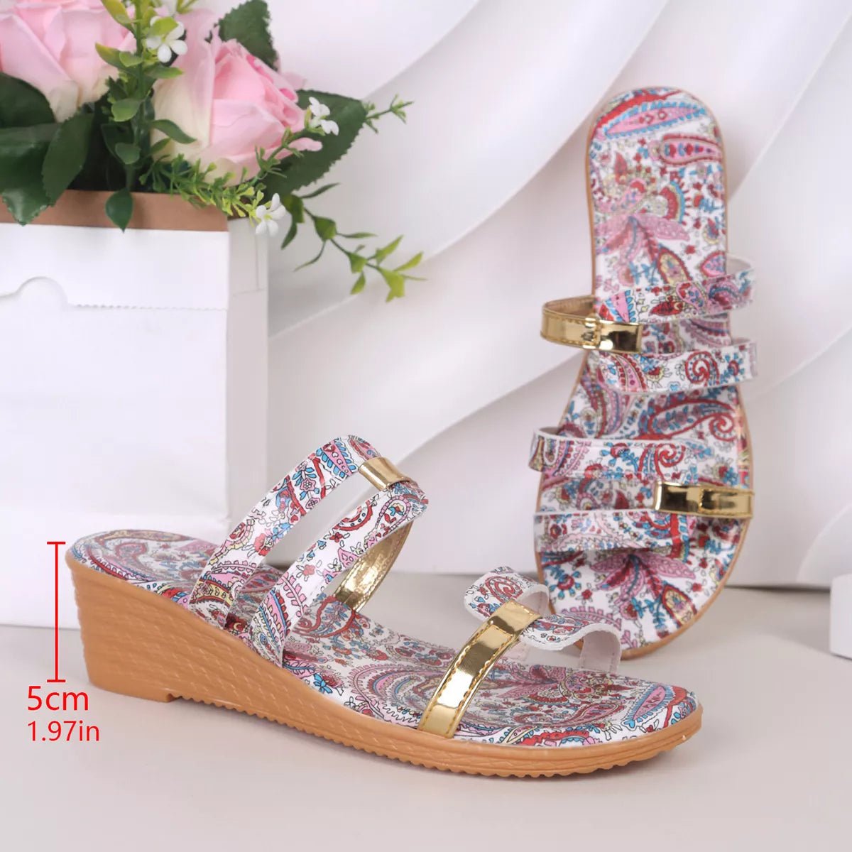 Open Toe Wedge Sandals - BelleVieMode