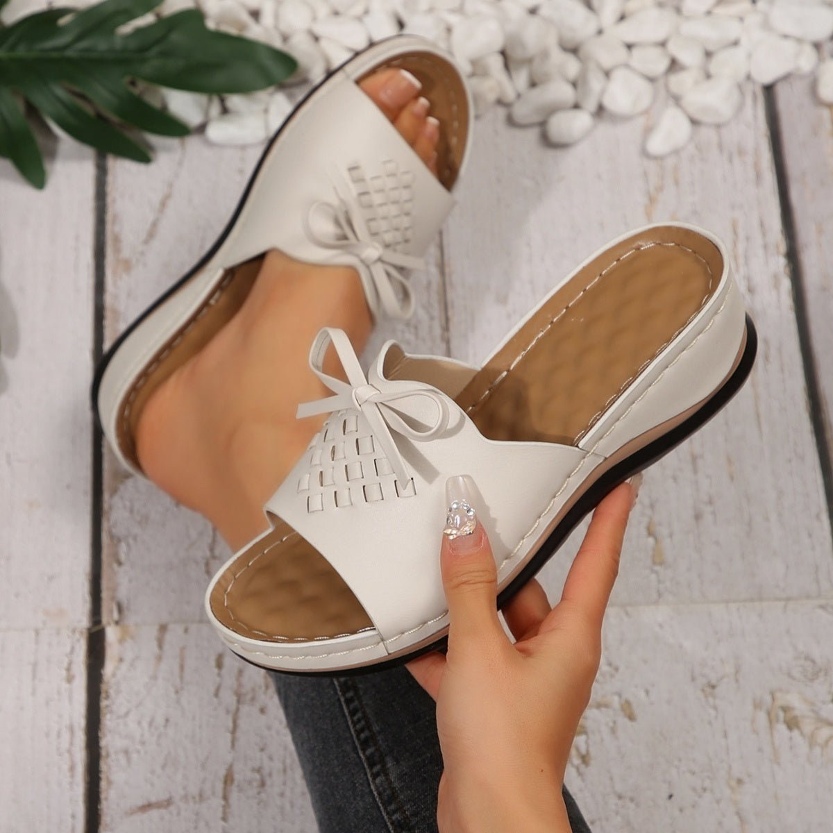 Open Toe Wedge Sandals - BelleVieMode