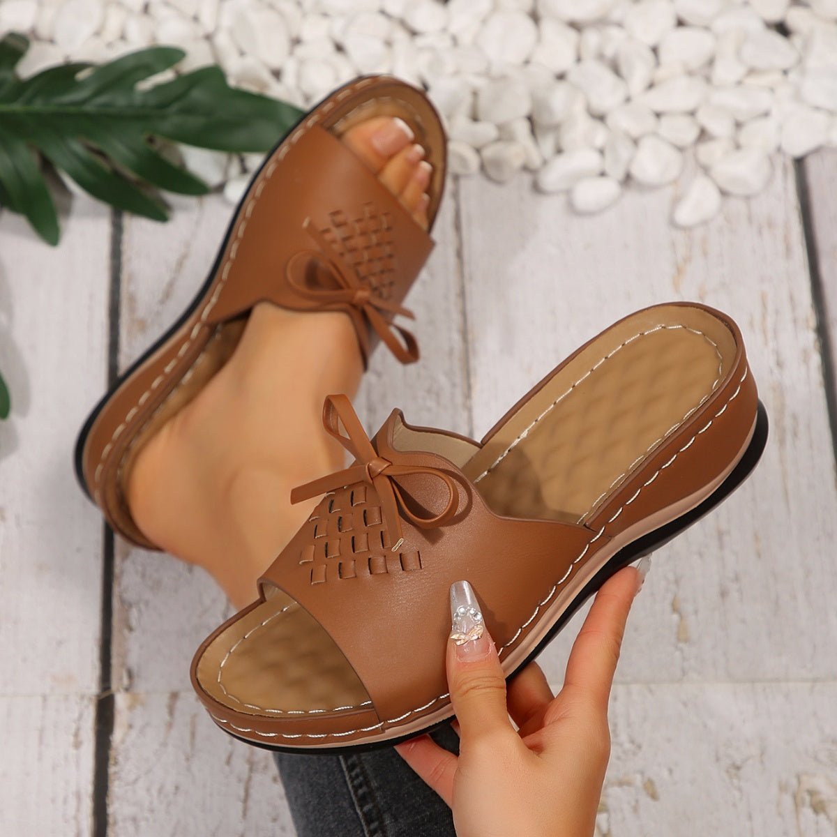 Open Toe Wedge Sandals - BelleVieMode