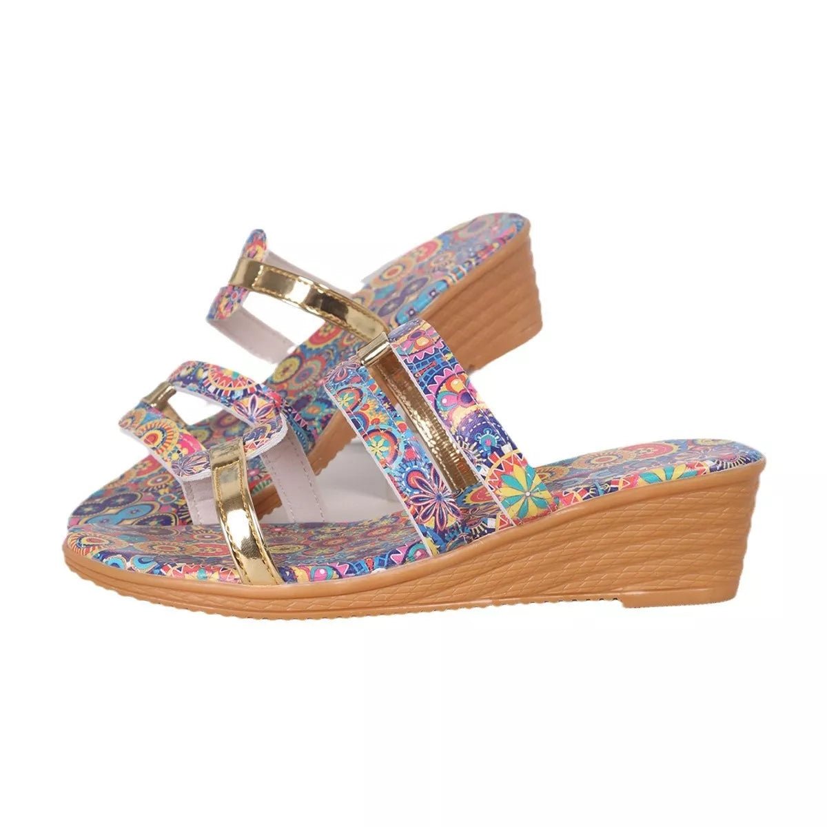 Open Toe Wedge Sandals - BelleVieMode