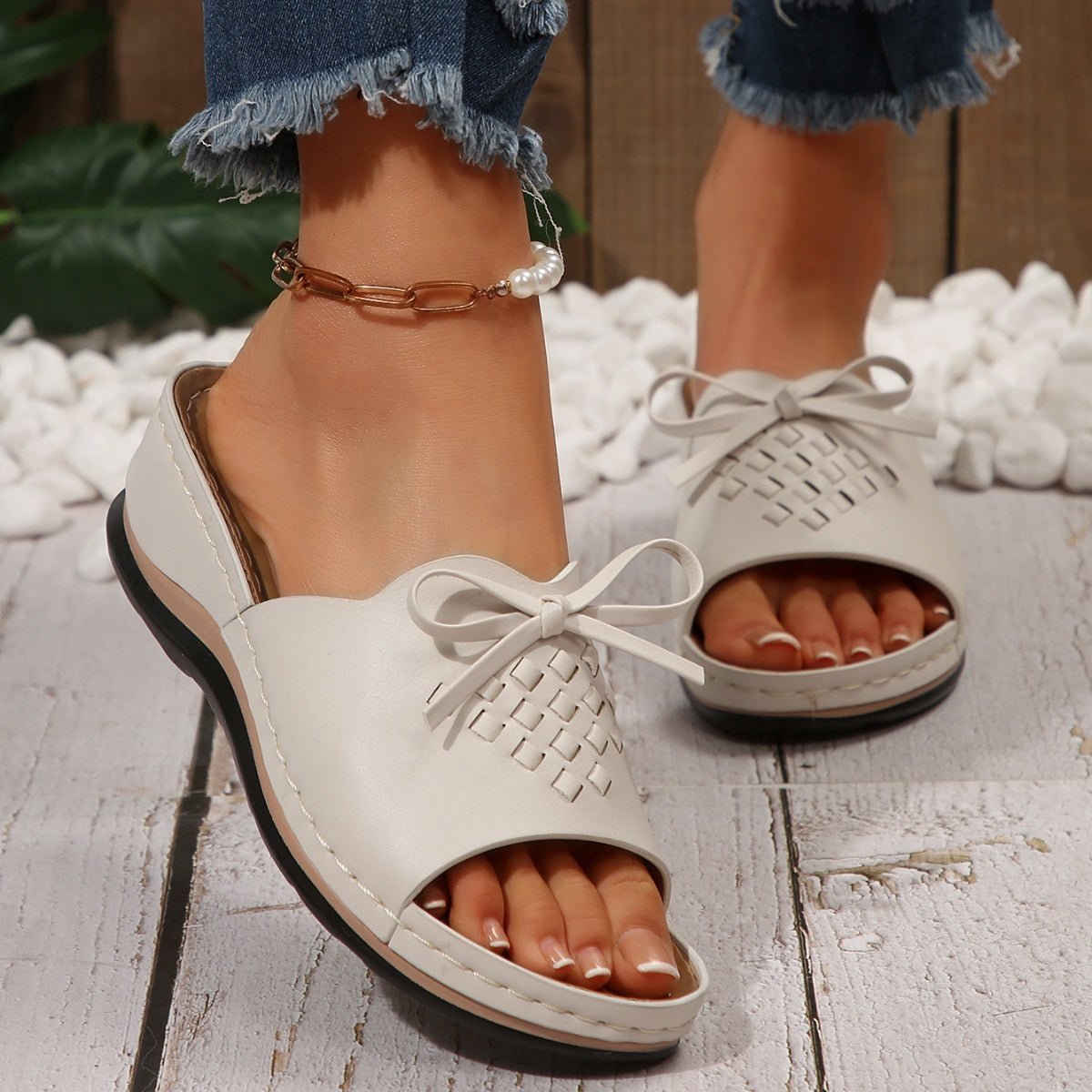 Open Toe Wedge Sandals - BelleVieMode