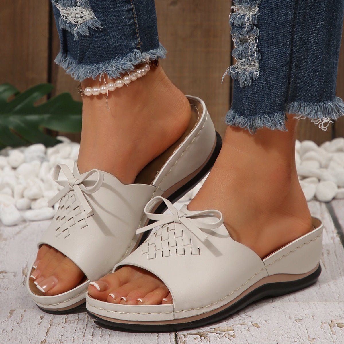 Open Toe Wedge Sandals - BelleVieMode