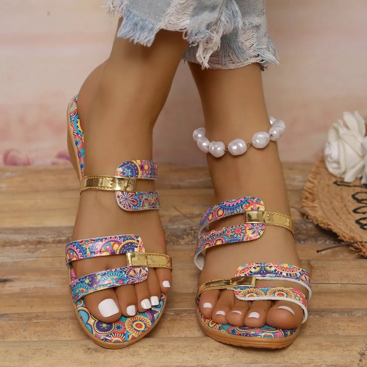 Open Toe Wedge Sandals - BelleVieMode