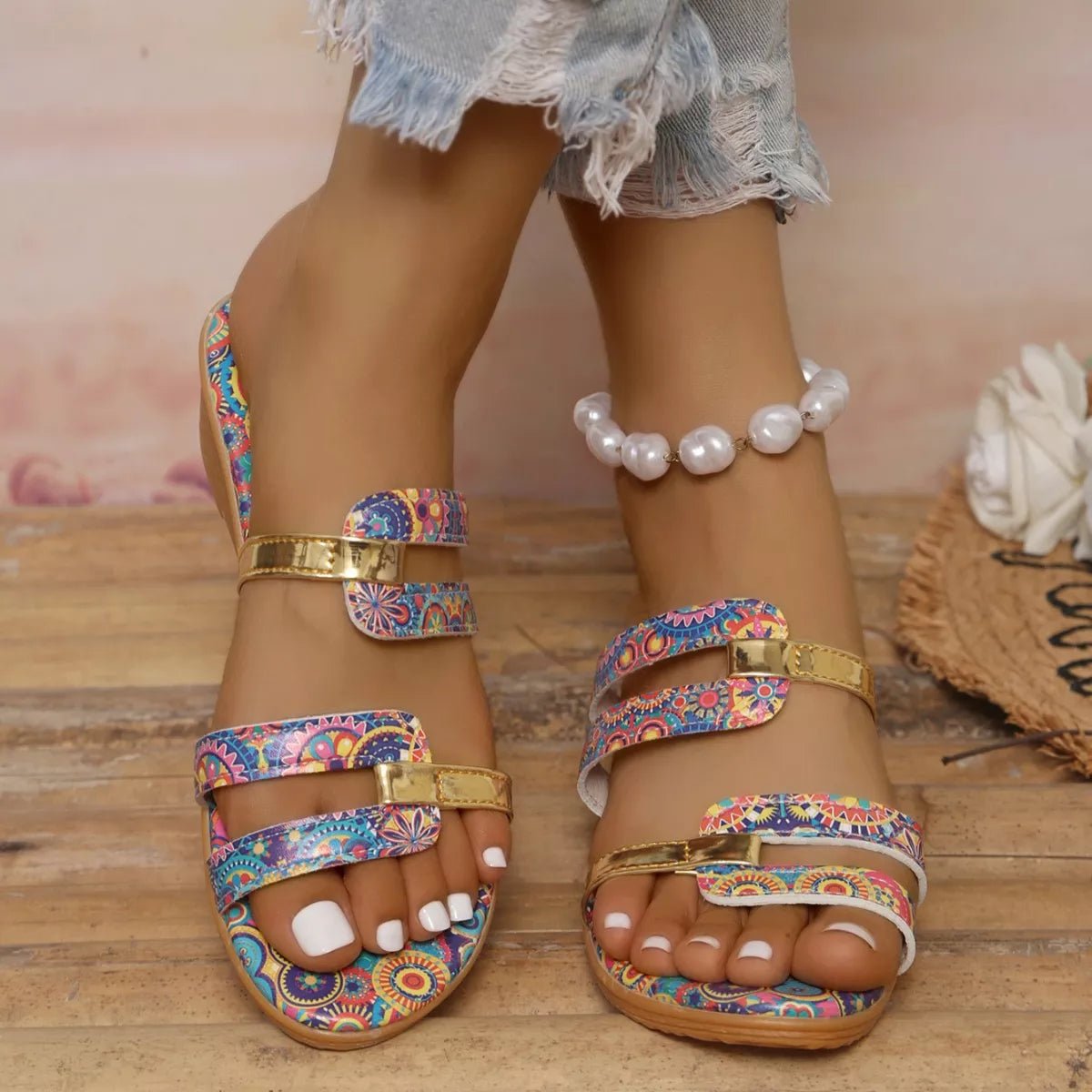 Open Toe Wedge Sandals - BelleVieMode