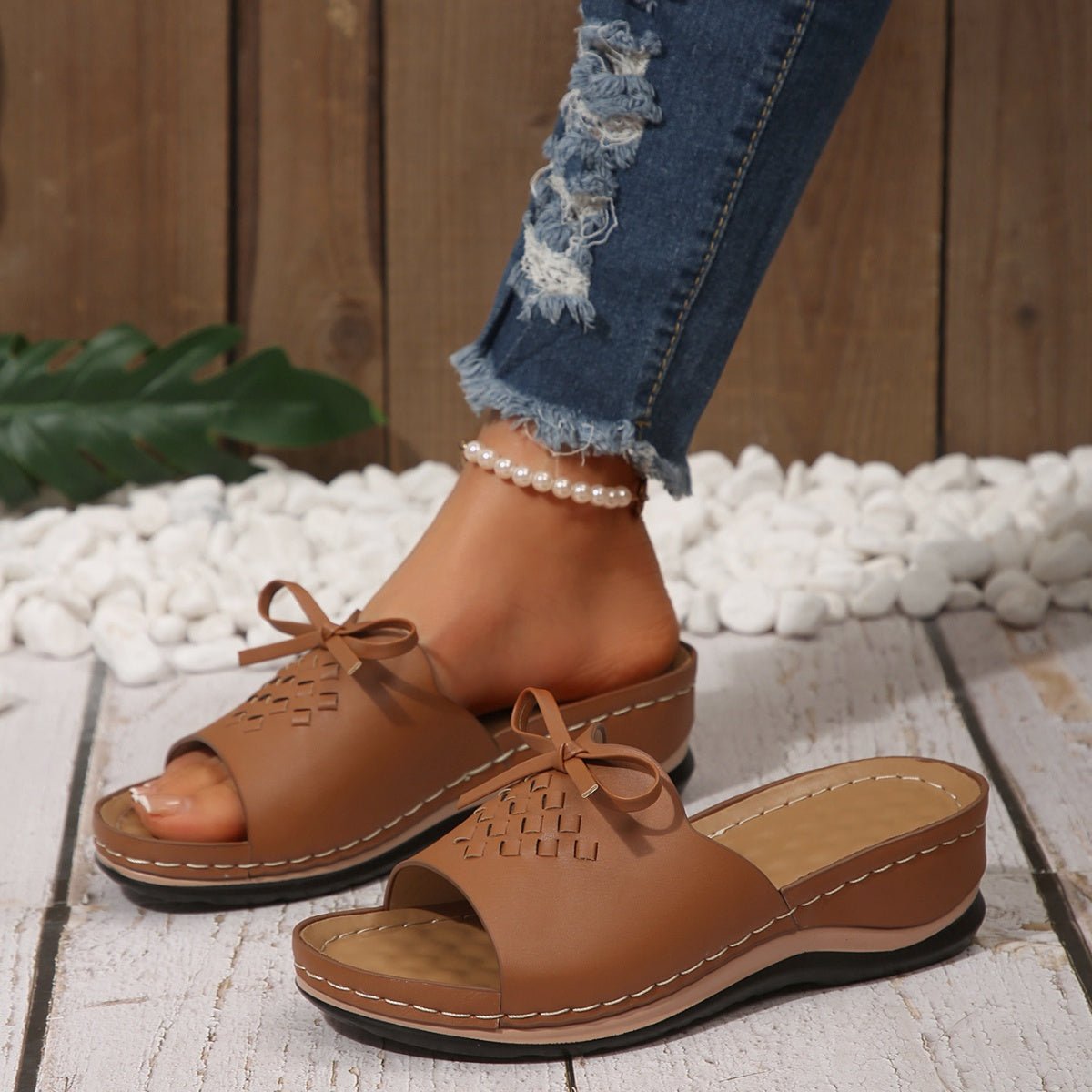 Open Toe Wedge Sandals - BelleVieMode