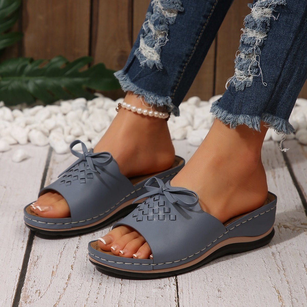 Open Toe Wedge Sandals - BelleVieMode