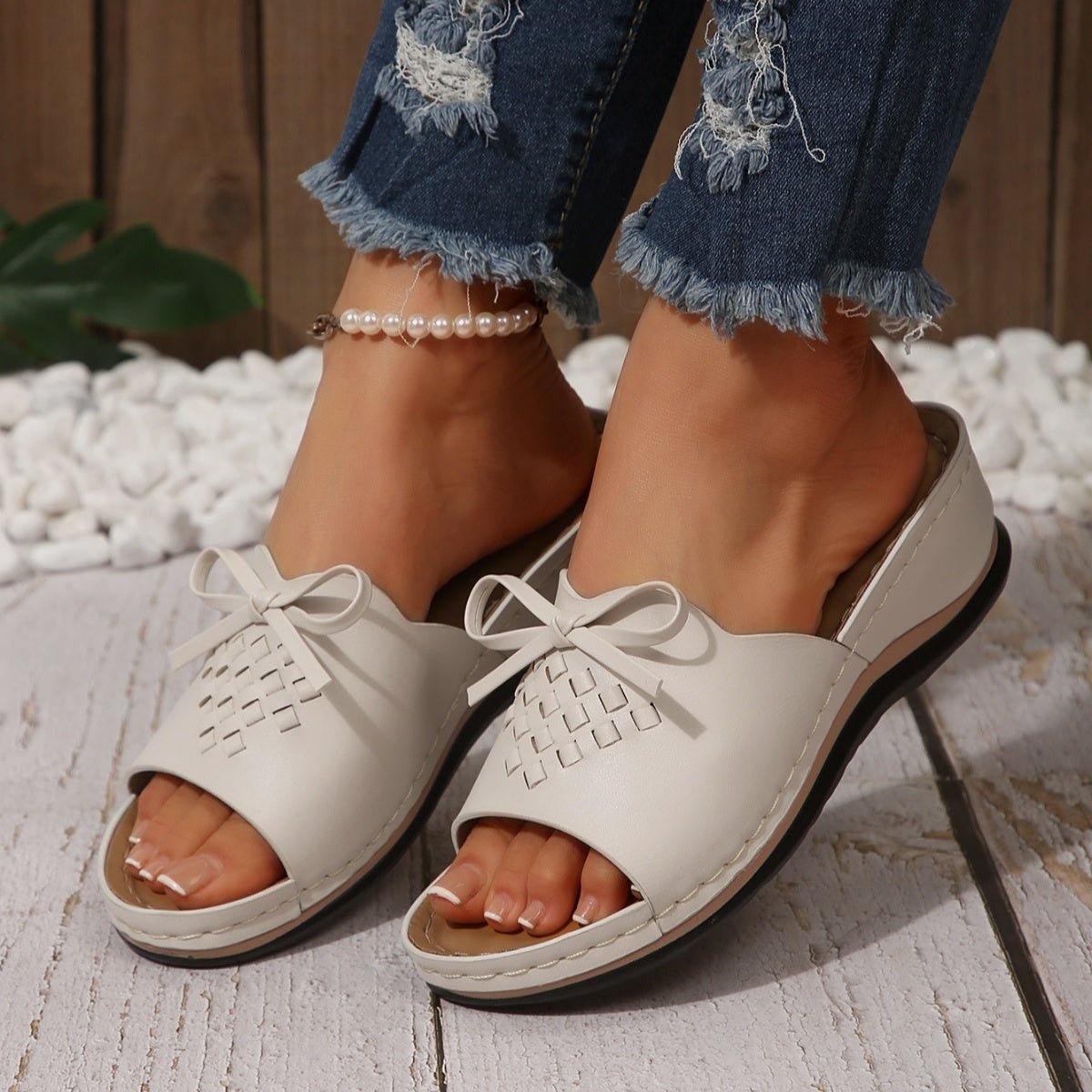 Open Toe Wedge Sandals - BelleVieMode