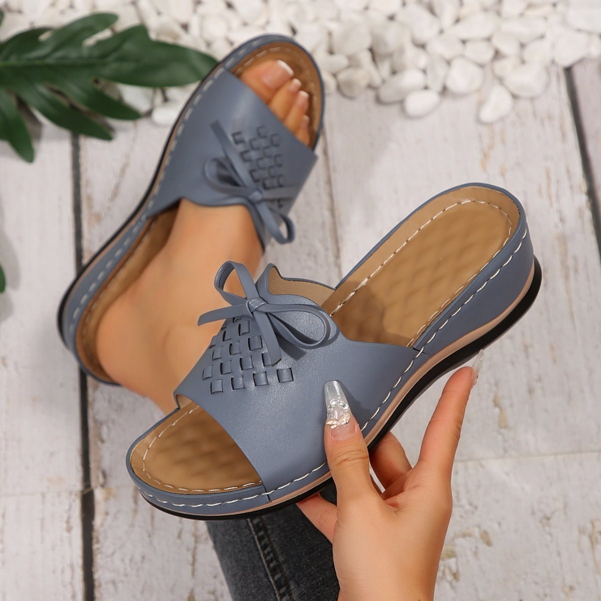 Open Toe Wedge Sandals - BelleVieMode