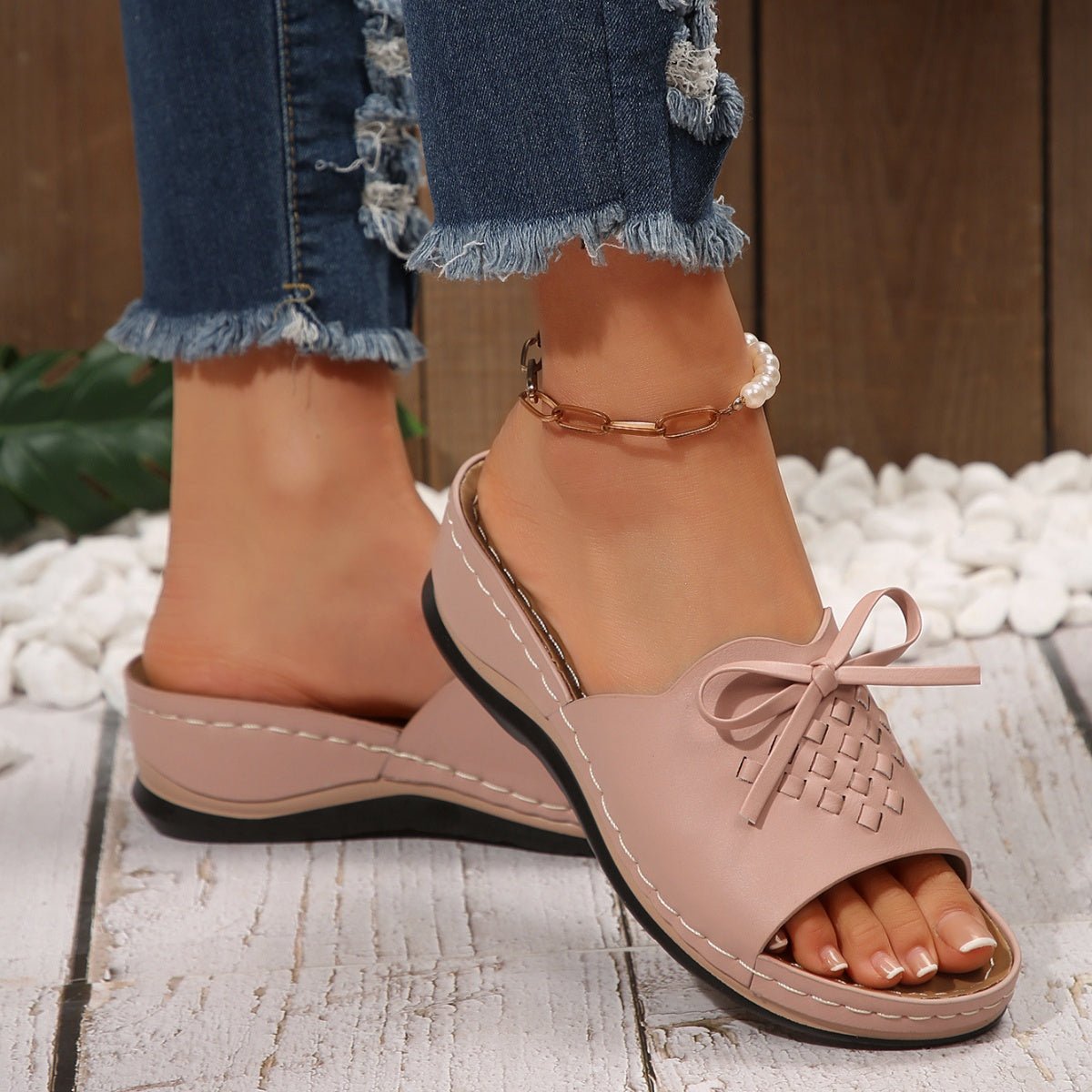 Open Toe Wedge Sandals - BelleVieMode
