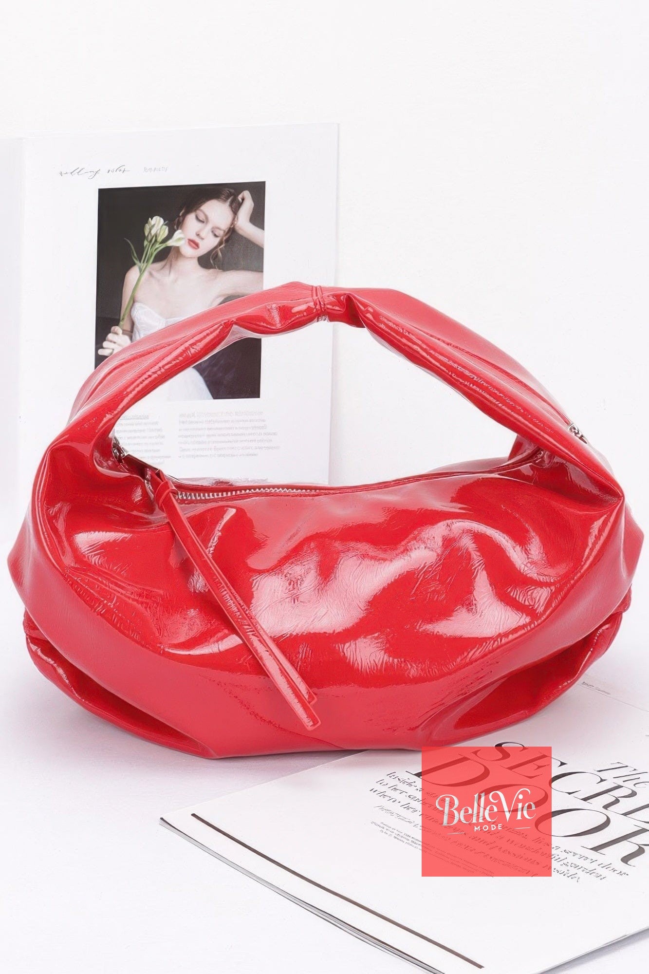 BelleVie Mode Patent Leather Hobo Bag