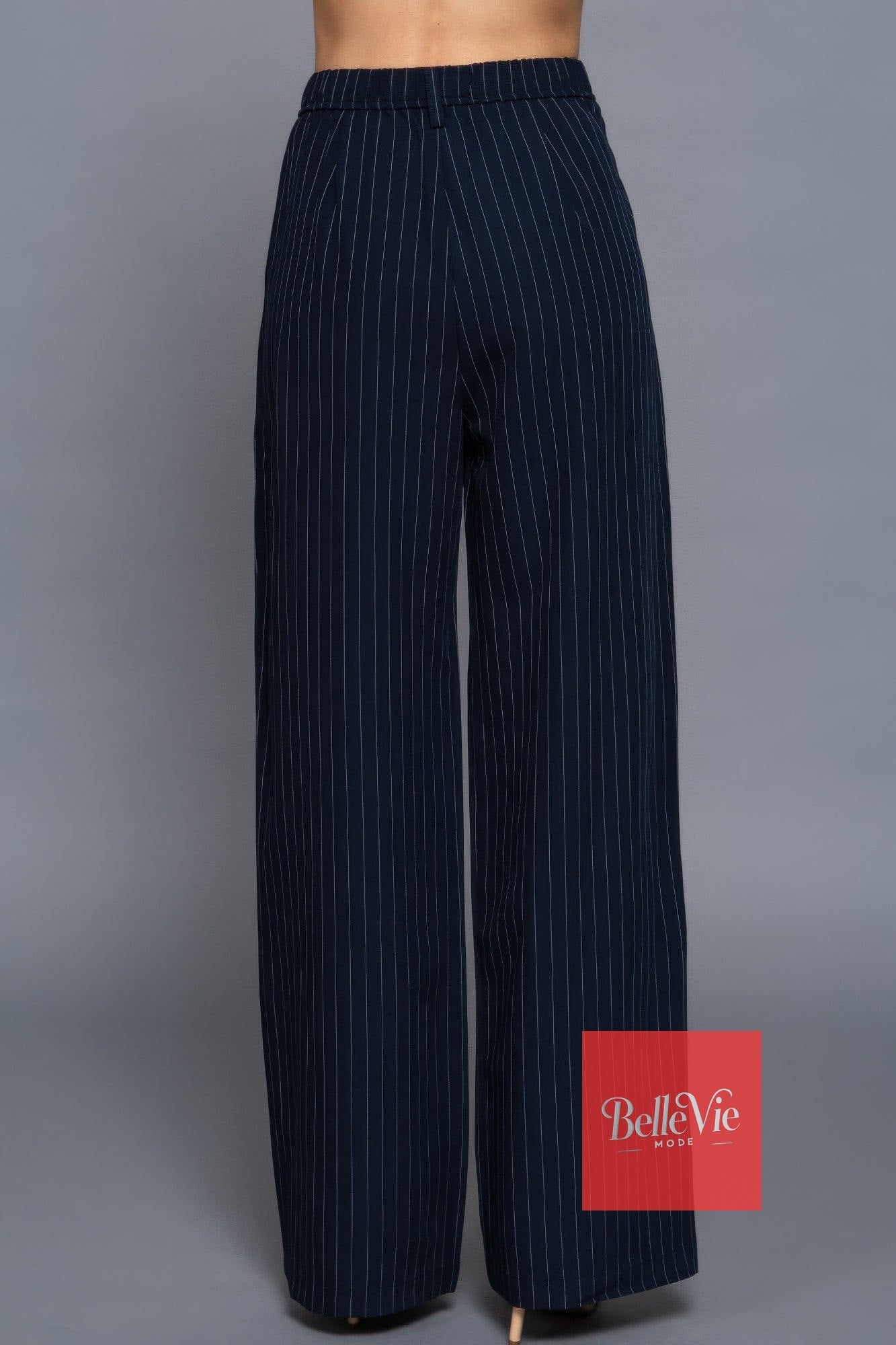 BelleVie Mode Pin Stripe Woven Straight Pants