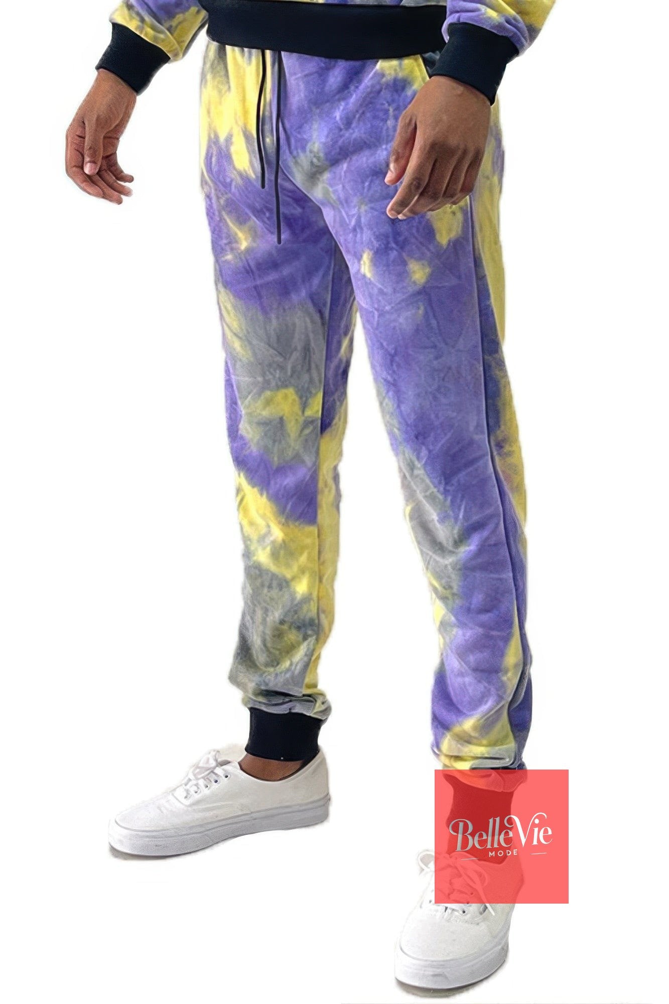 BelleVie Mode Purple yellow / S Cotton Tye Dye Sweat Pants