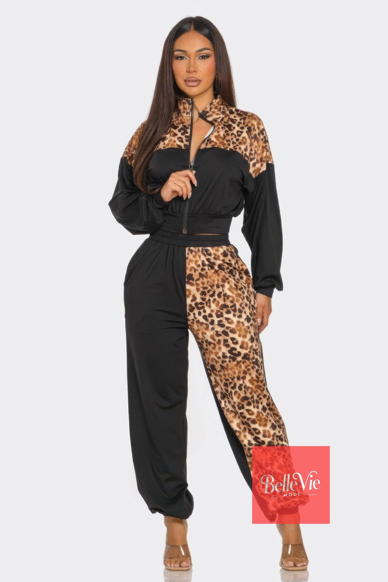 BelleVie Mode S Animal Print Jogger  Set