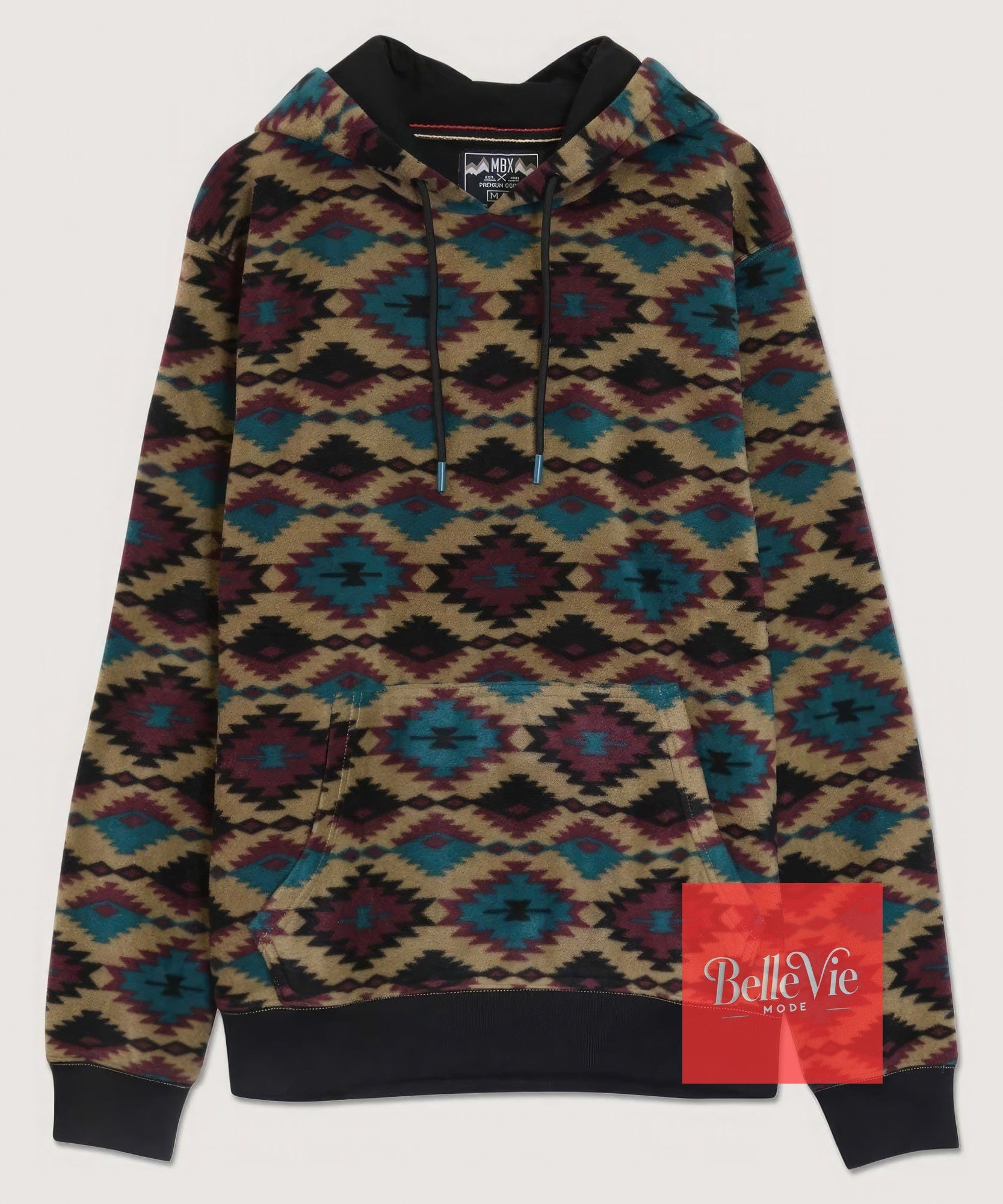 BelleVie Mode S Aztec Diamond Print Hoodie