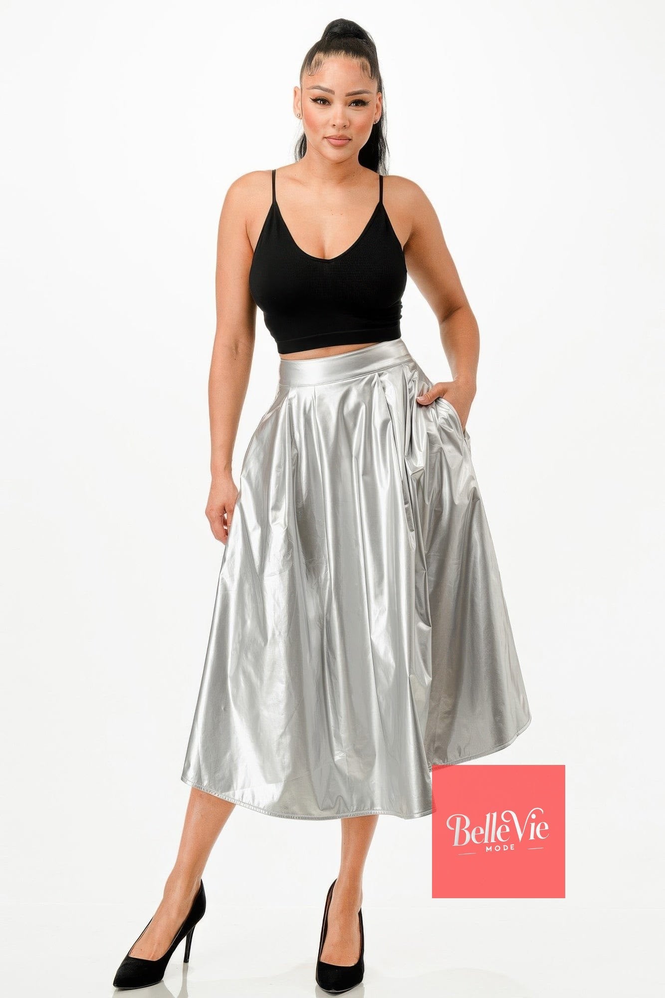 BelleVie Mode S Midi Skirt With Pockets