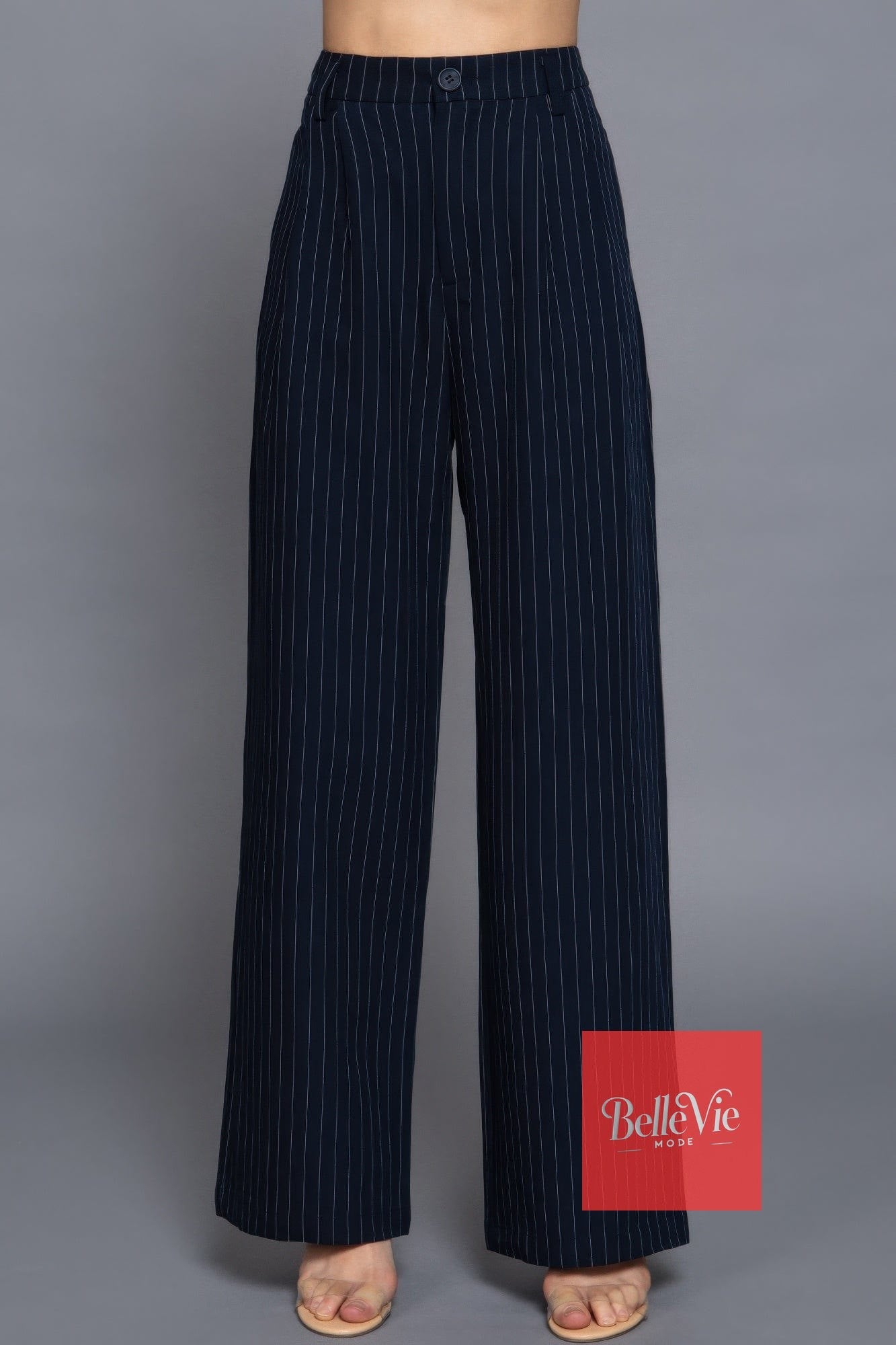 BelleVie Mode S Pin Stripe Woven Straight Pants