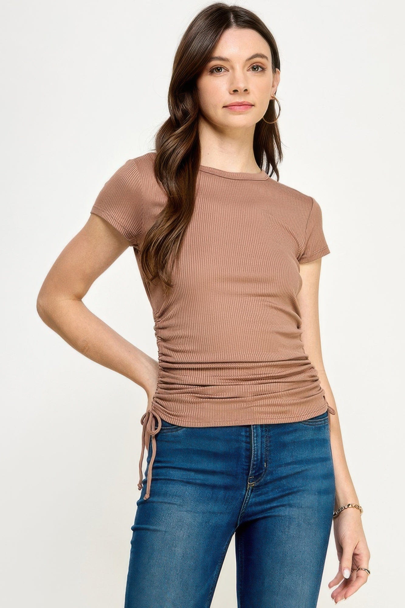 BelleVie Mode S Side Ruched Detail Top