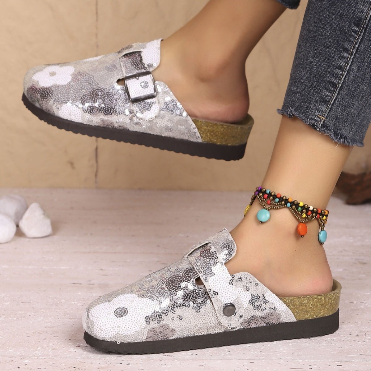Sequin Round Toe Slip - Ons - BelleVieMode