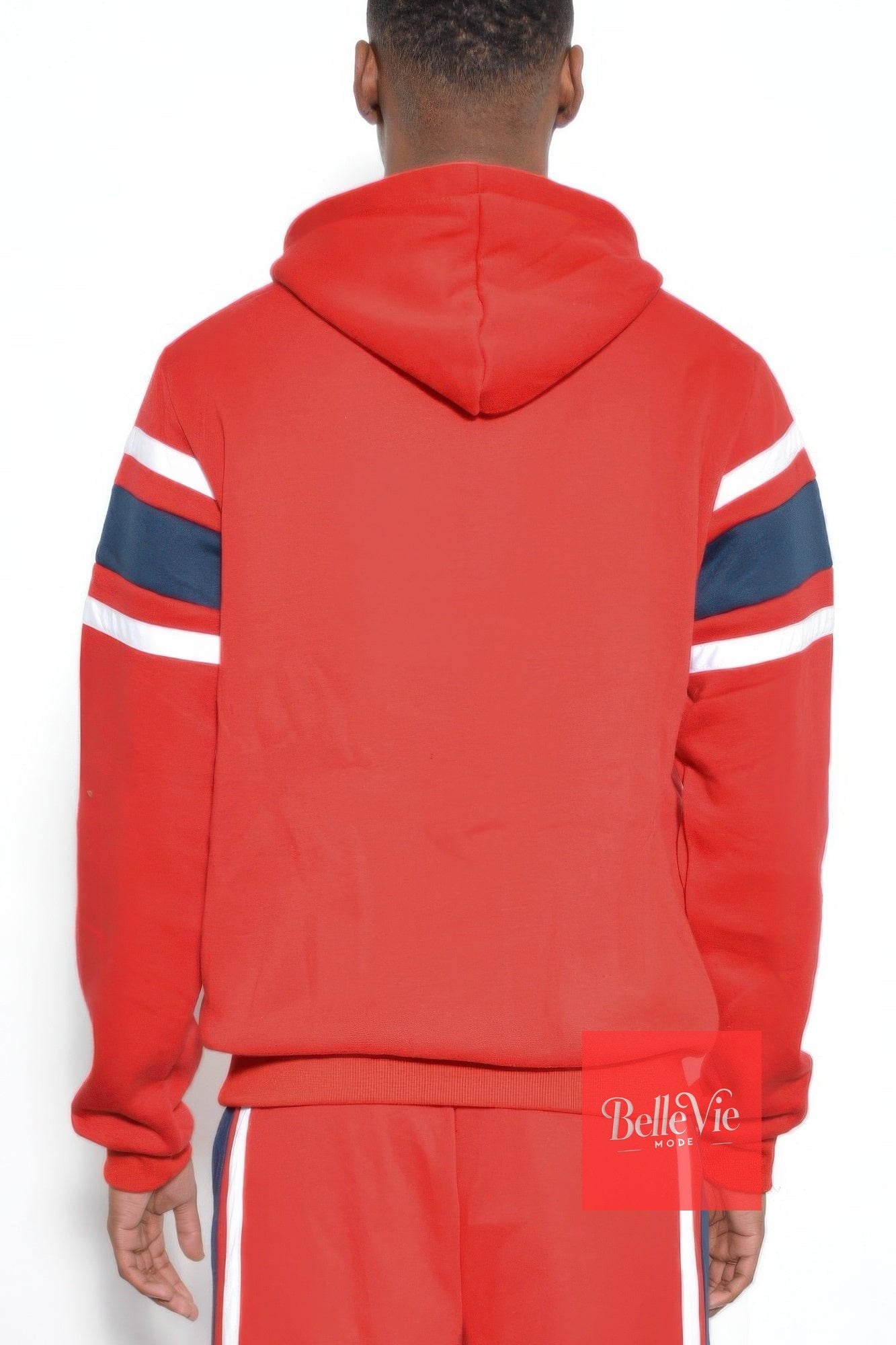 BelleVie Mode Solid With Three Stripe Pullover Hoodie