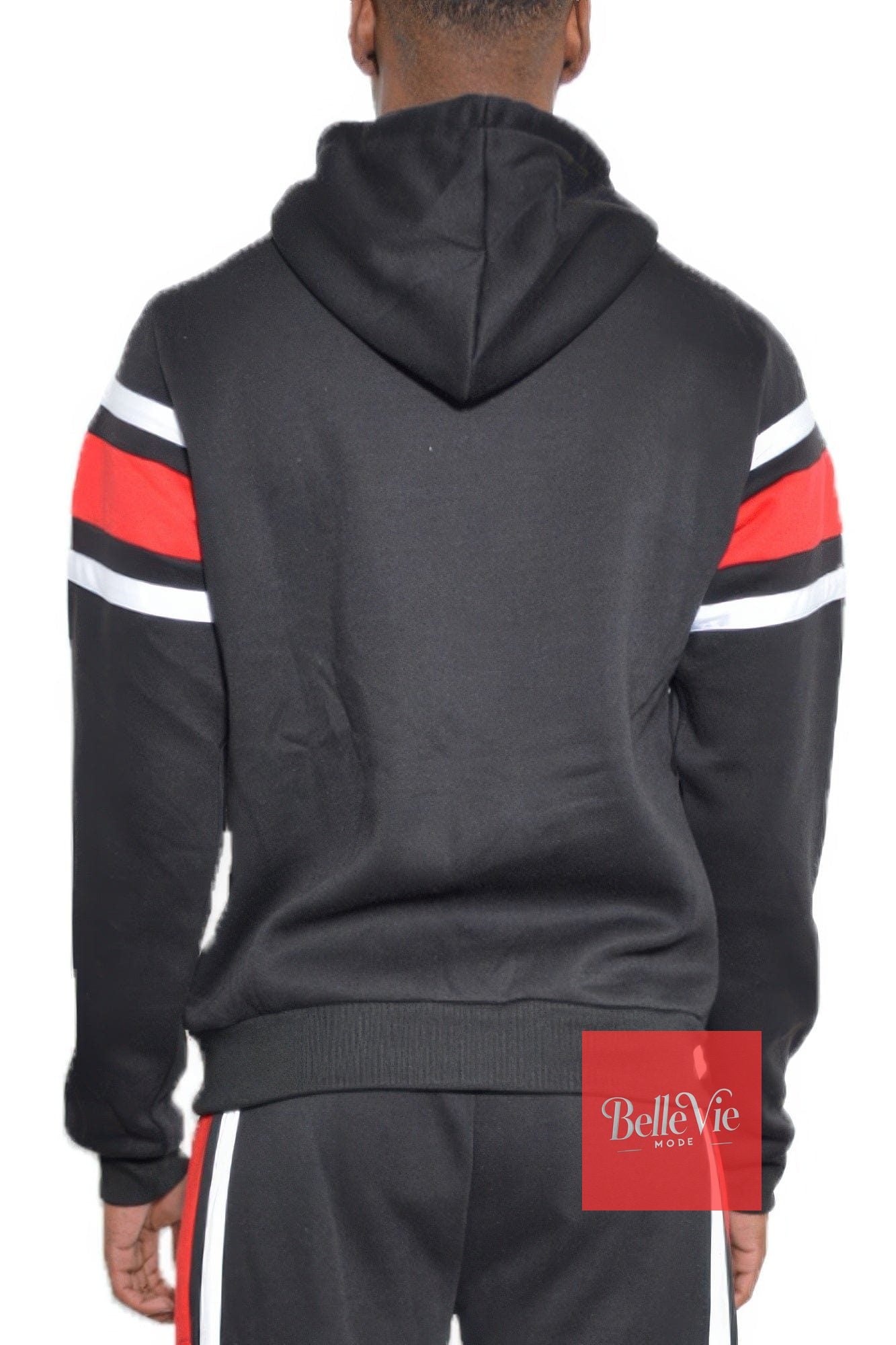 BelleVie Mode Solid With Three Stripe Pullover Hoodie