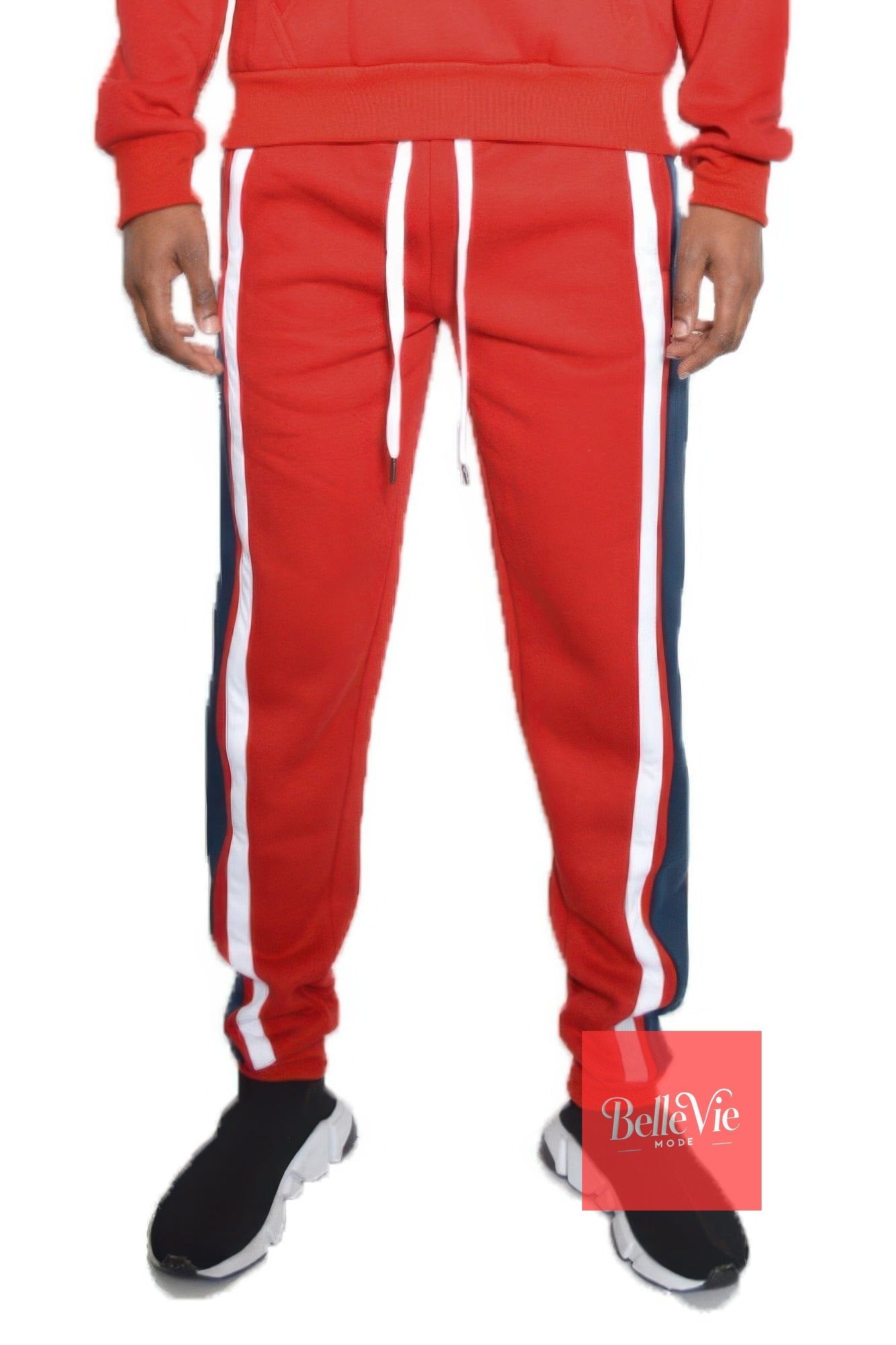 BelleVie Mode Solid With Three Stripe Sweat Pants