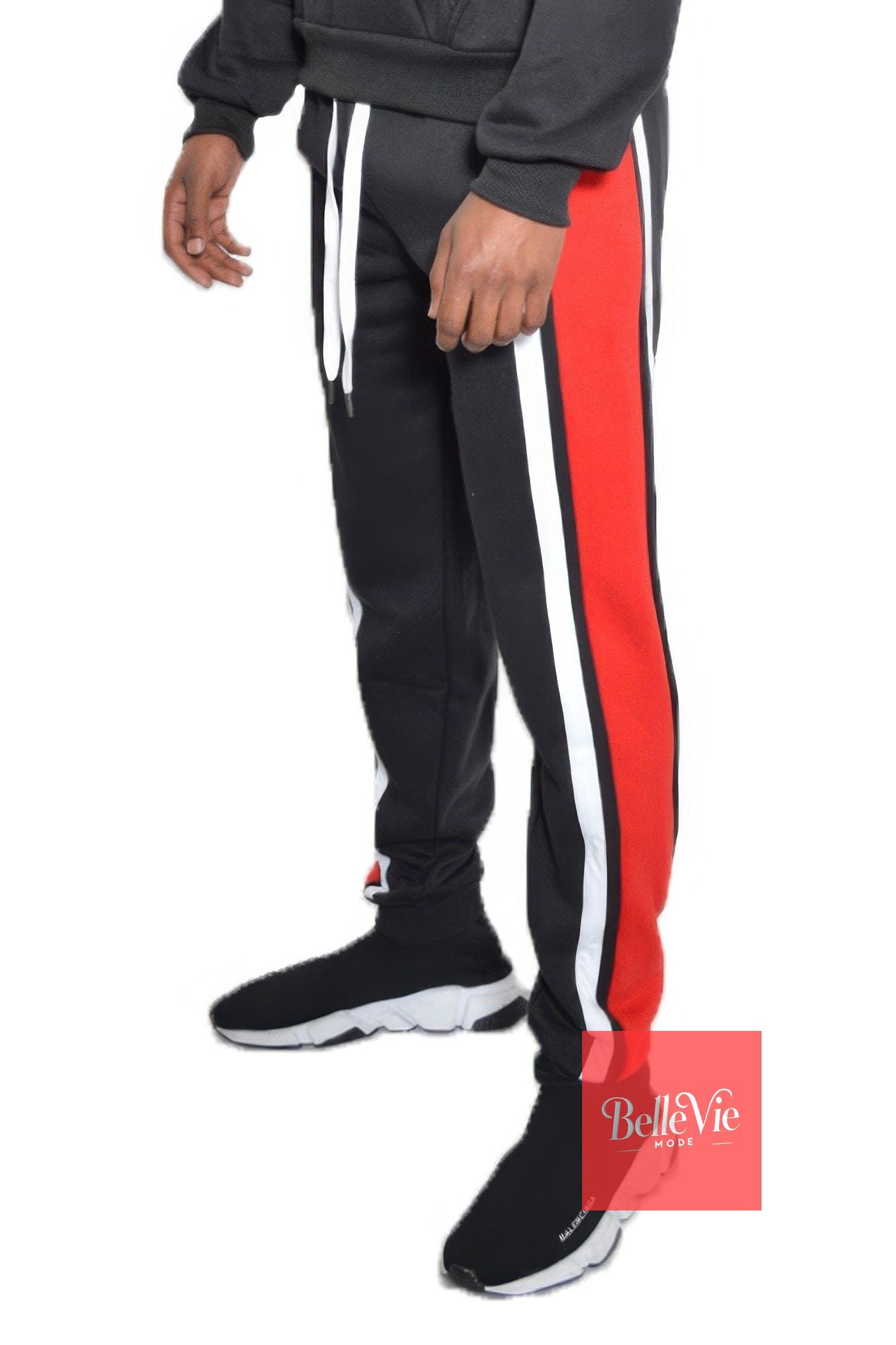 BelleVie Mode Solid With Three Stripe Sweat Pants