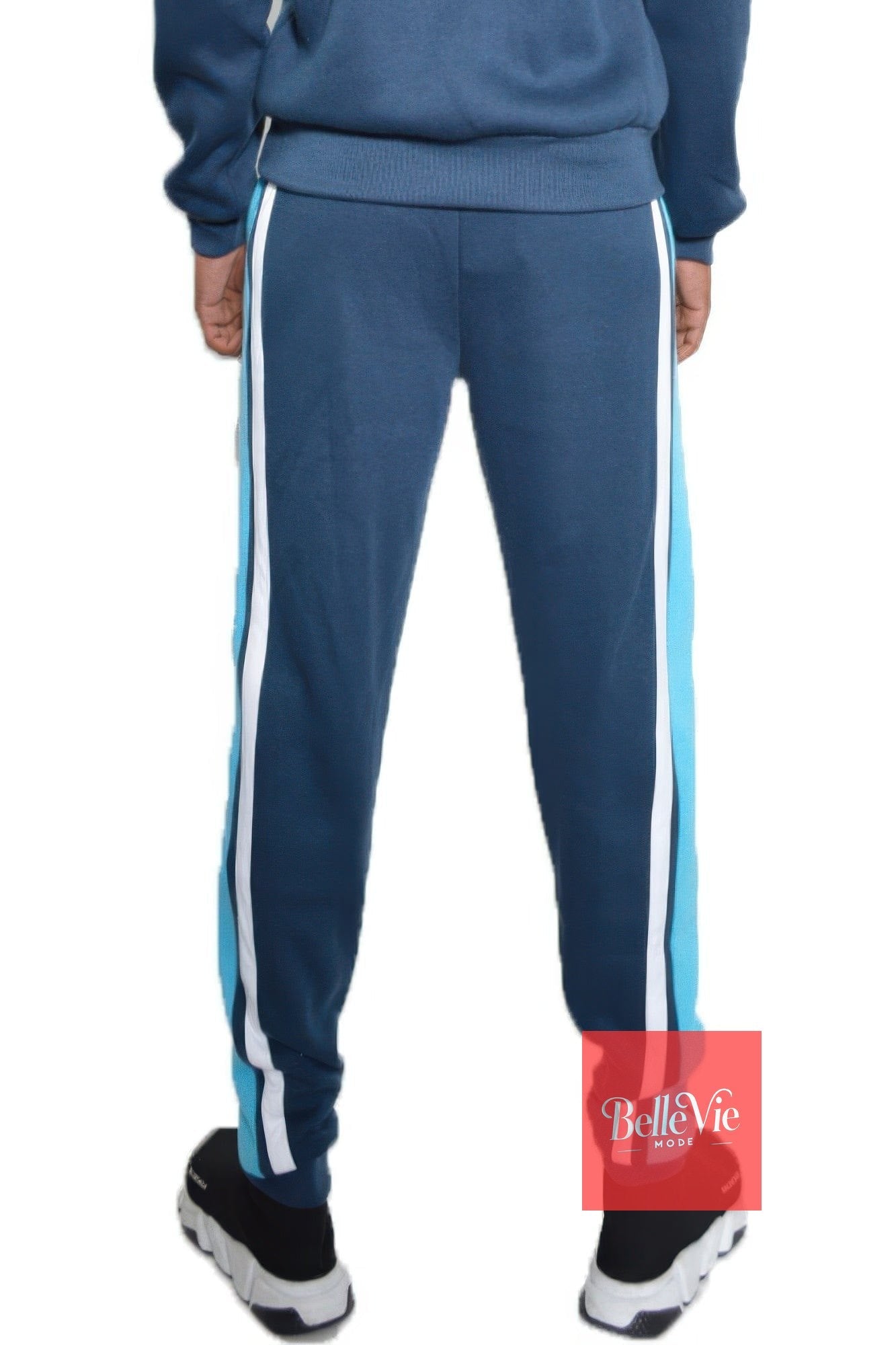 BelleVie Mode Solid With Three Stripe Sweat Pants