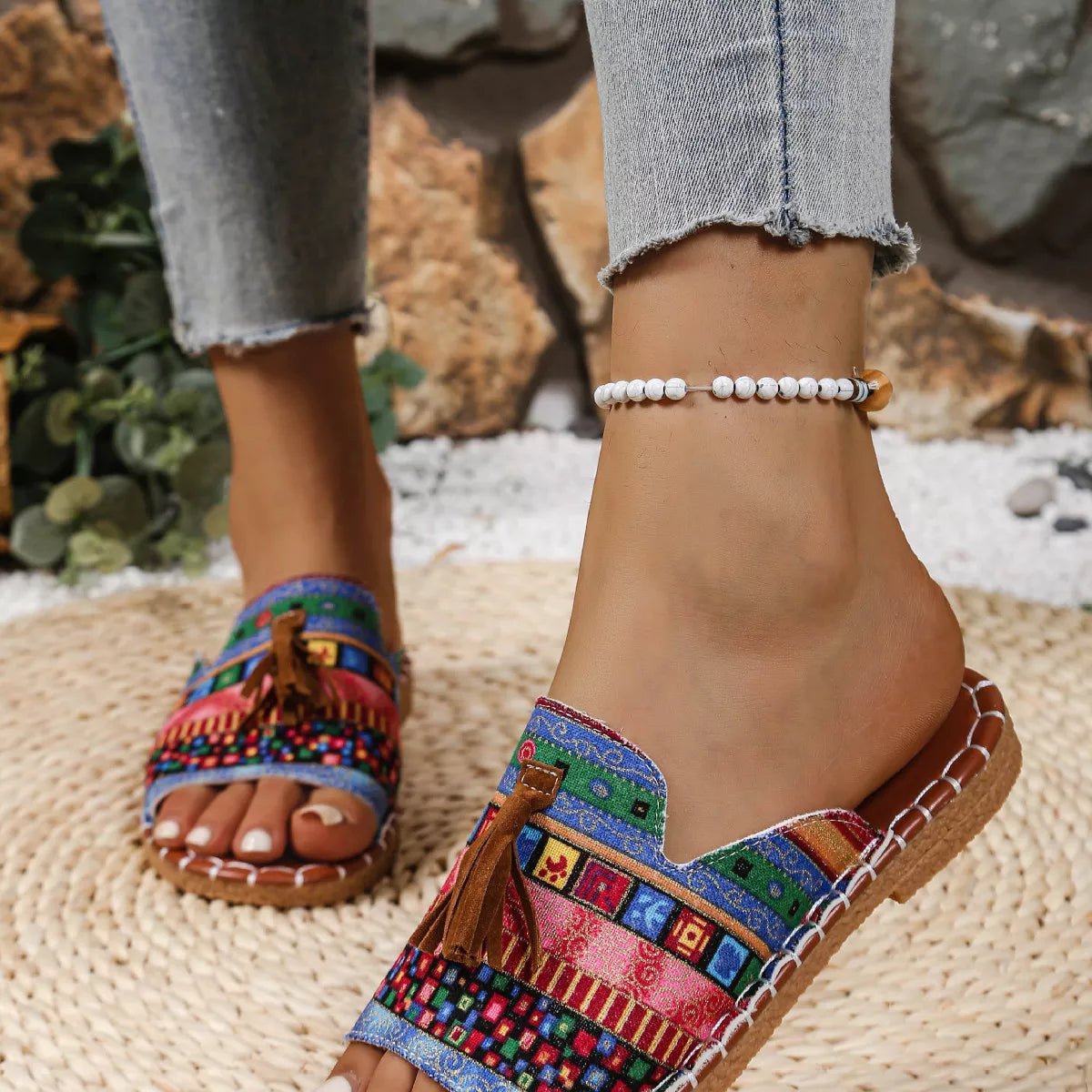 Tassel Open Toe Sandals - BelleVieMode