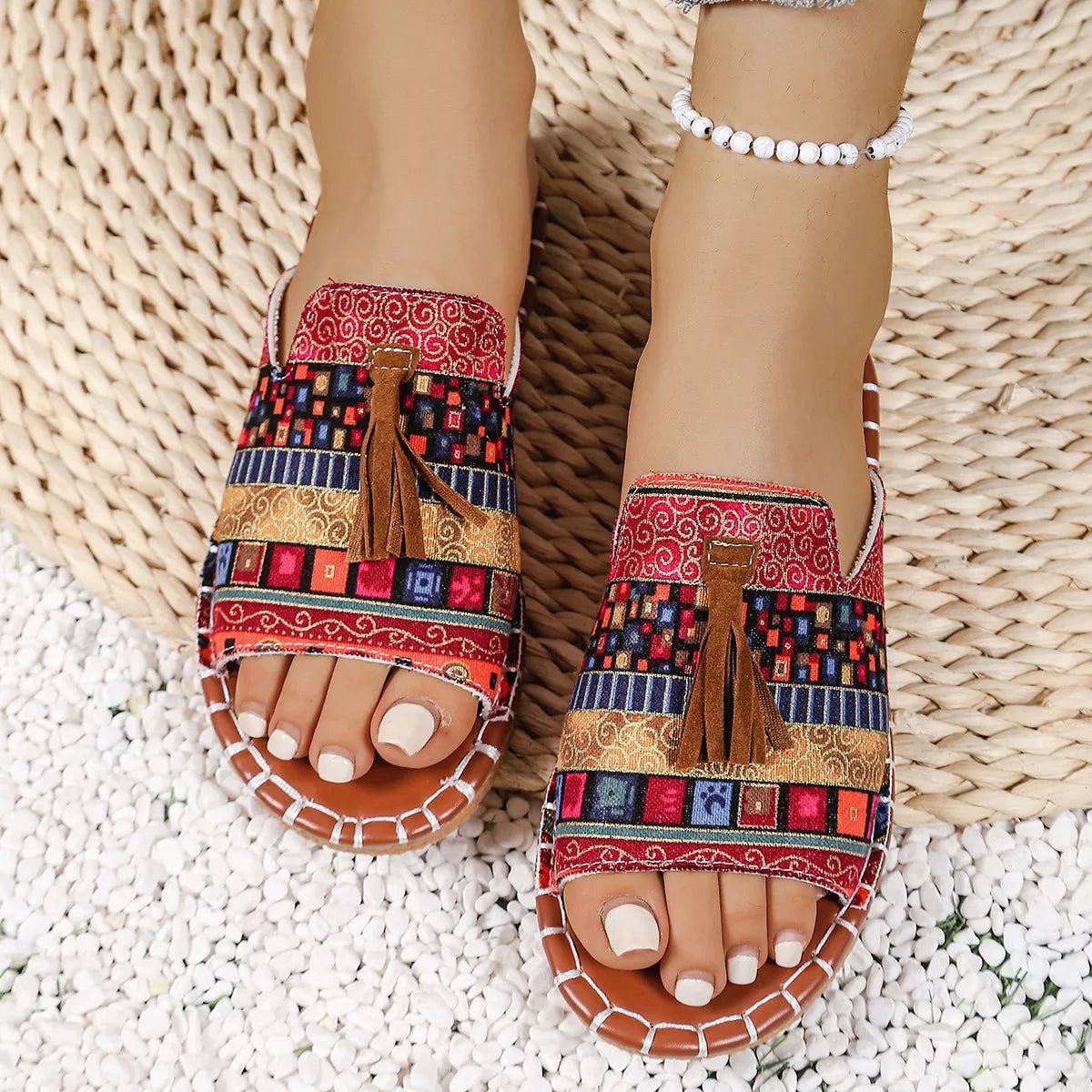 Tassel Open Toe Sandals - BelleVieMode