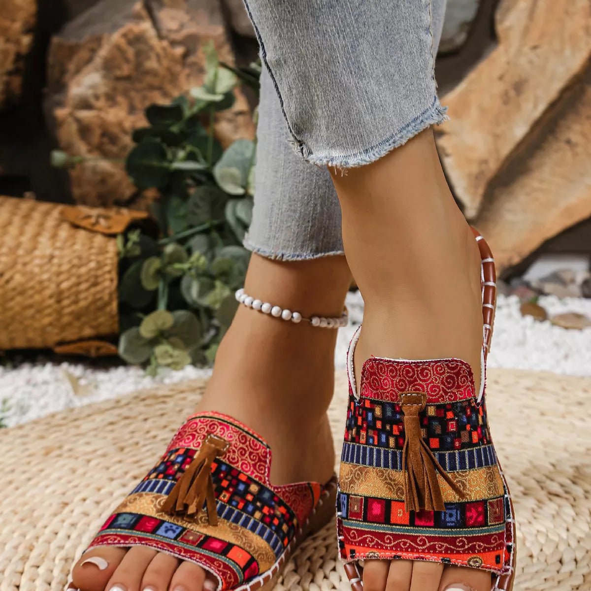 Tassel Open Toe Sandals - BelleVieMode