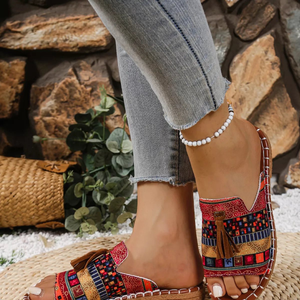 Tassel Open Toe Sandals - BelleVieMode