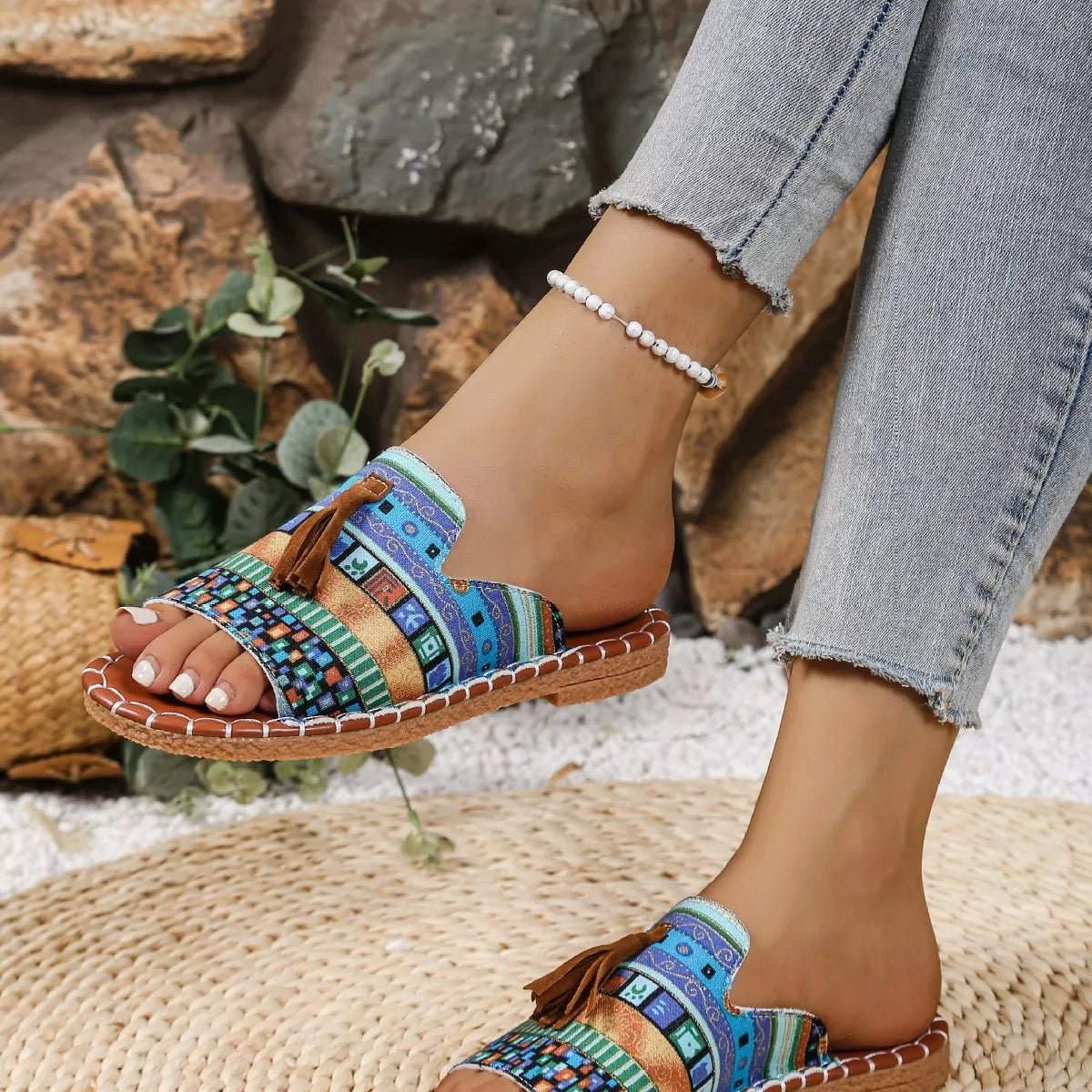 Tassel Open Toe Sandals - BelleVieMode