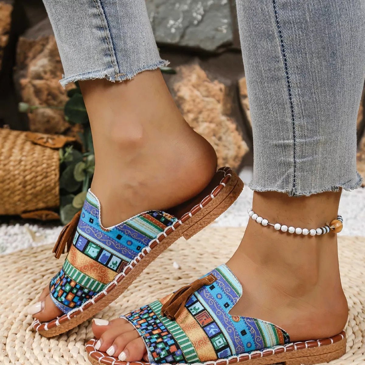 Tassel Open Toe Sandals - BelleVieMode