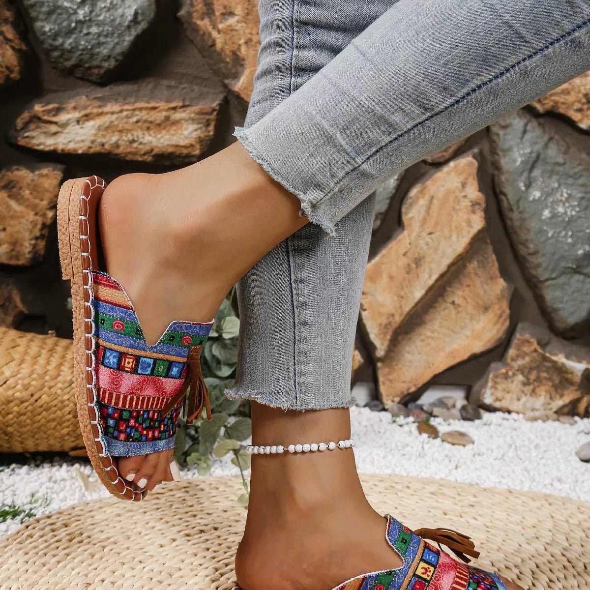 Tassel Open Toe Sandals - BelleVieMode