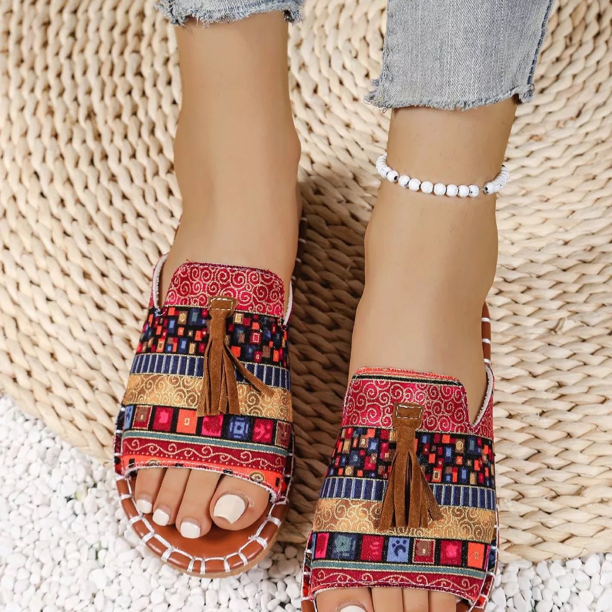 Tassel Open Toe Sandals - BelleVieMode