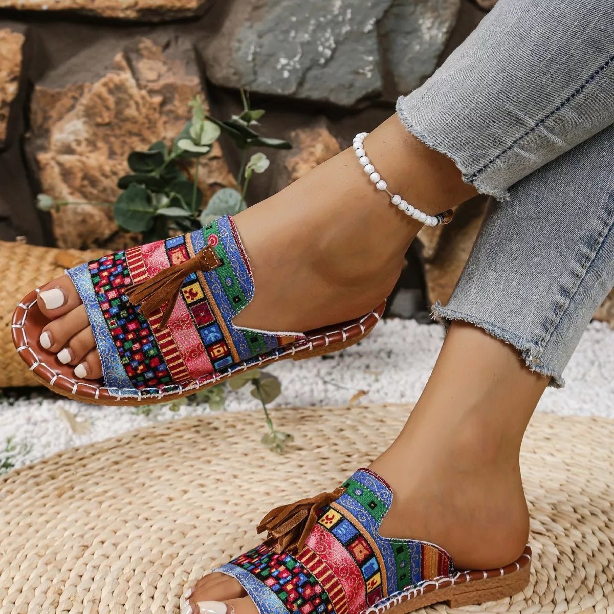 Tassel Open Toe Sandals - BelleVieMode