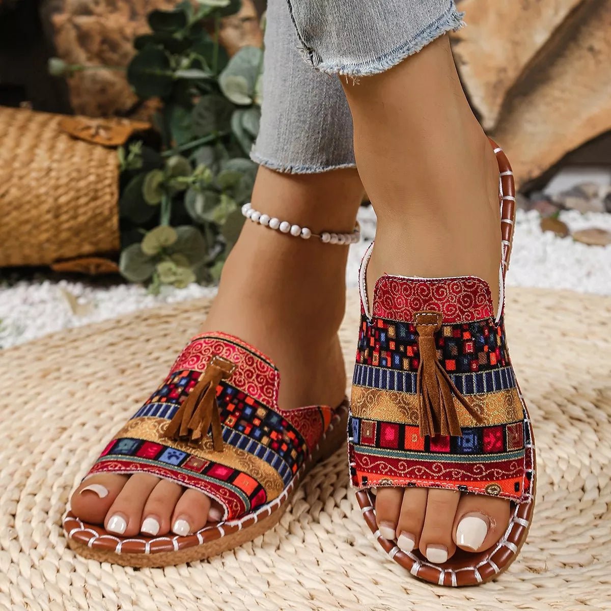Tassel Open Toe Sandals - BelleVieMode
