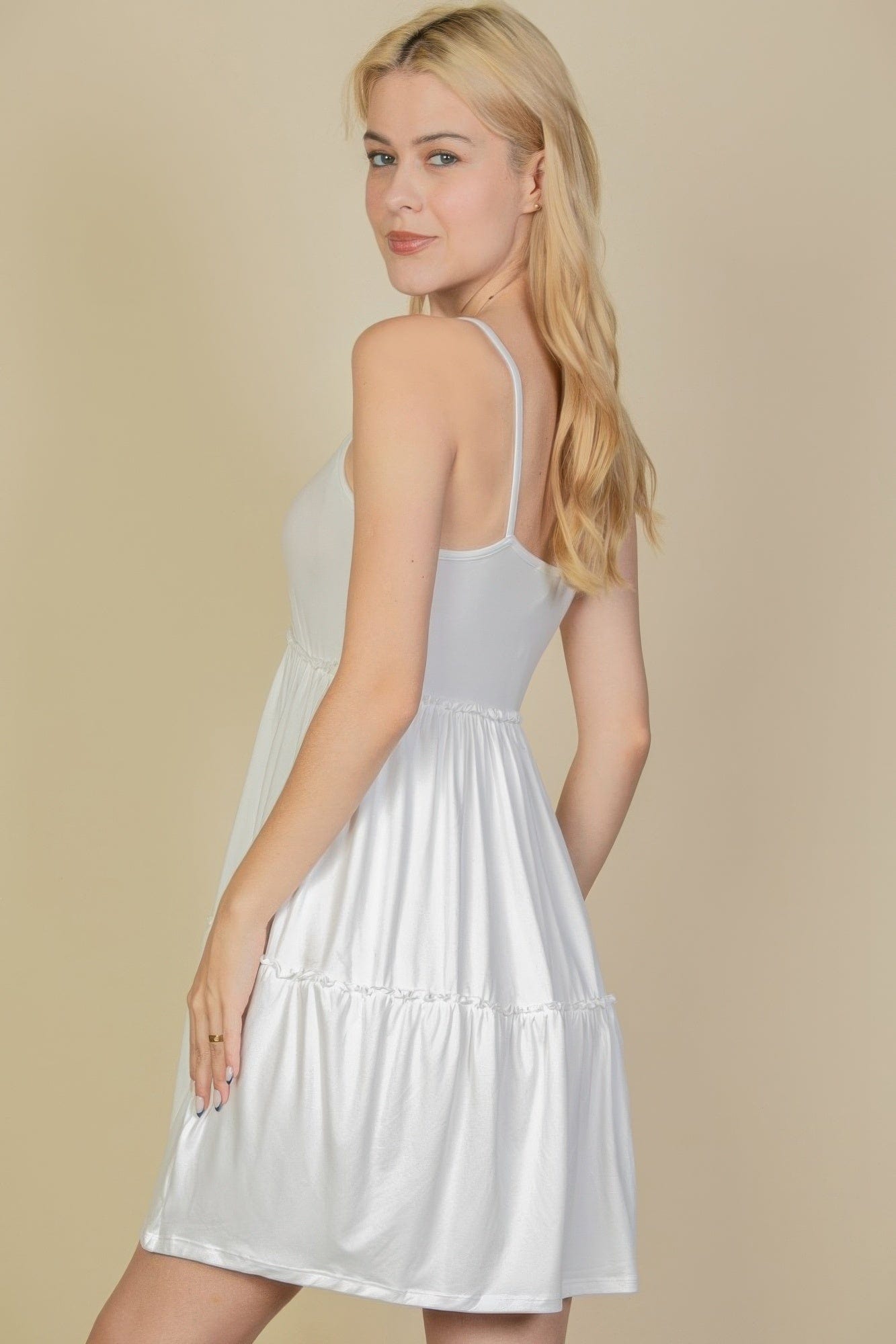 BelleVie Mode Tiered Cami Swing Dress