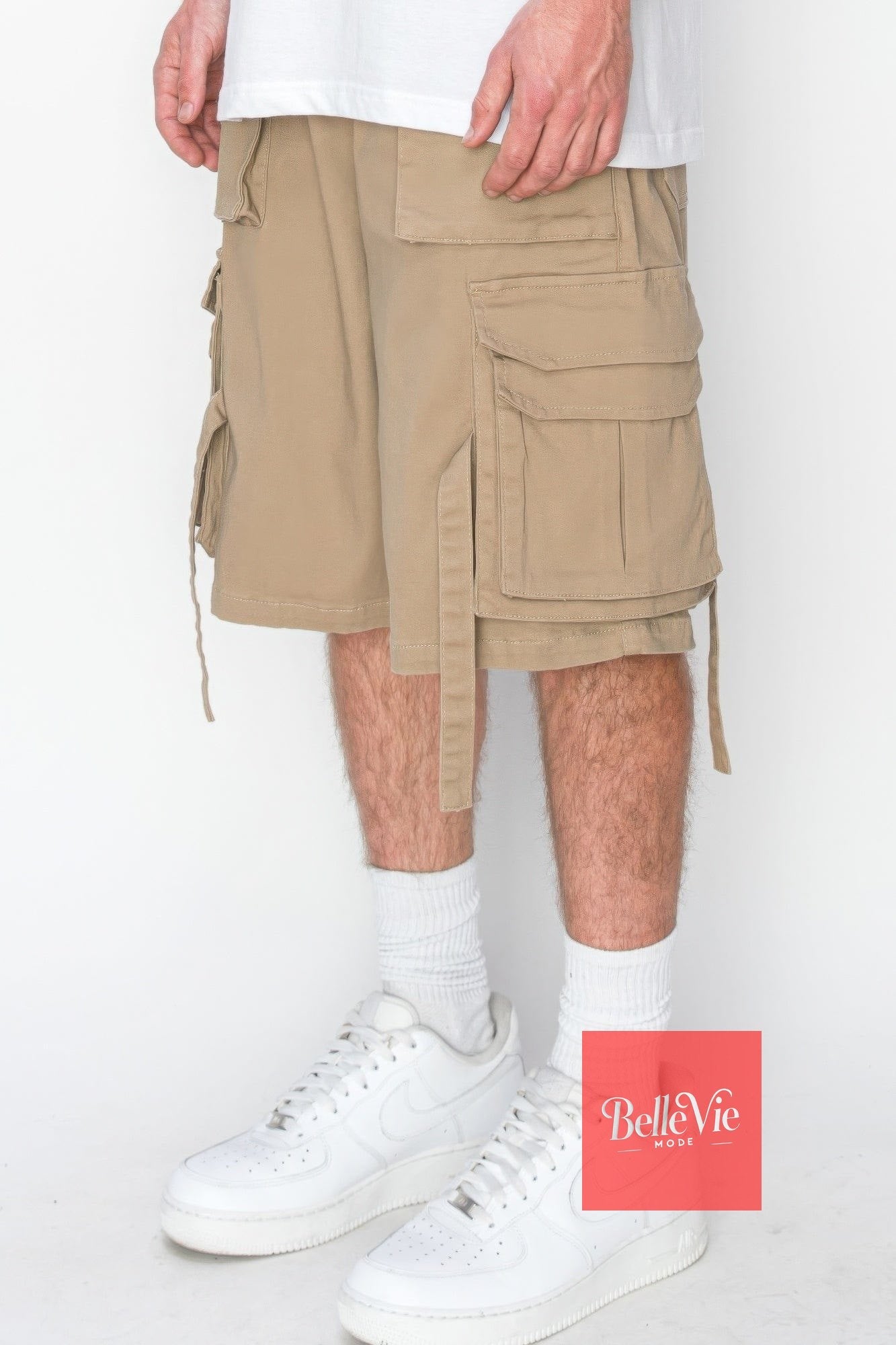 BelleVie Mode Twill Tuility Jogger Shorts