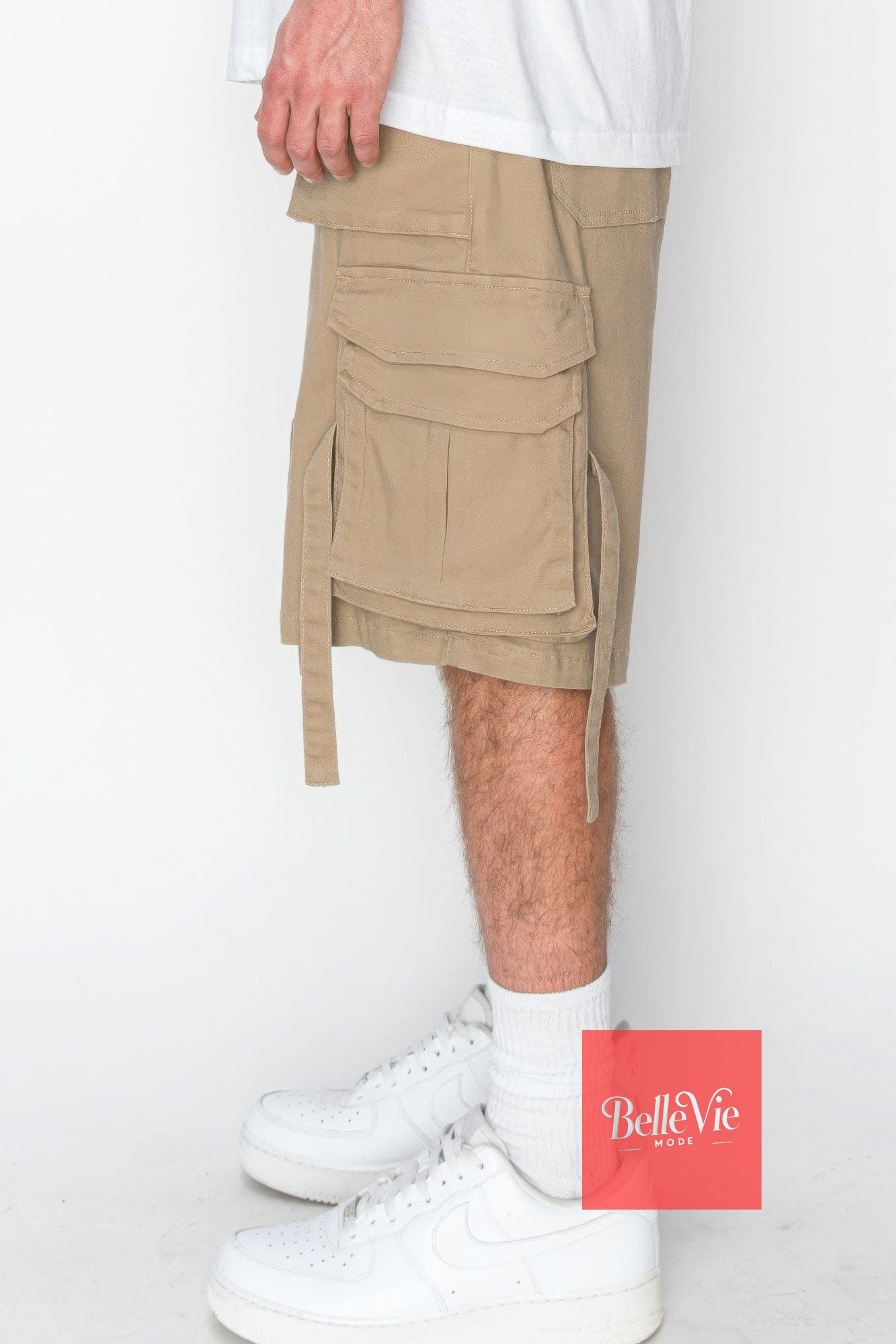 BelleVie Mode Twill Tuility Jogger Shorts