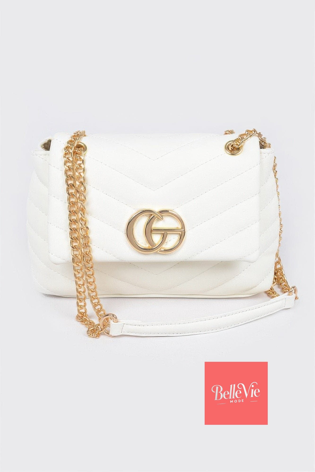 BelleVie Mode White Quilted Cg Clutch