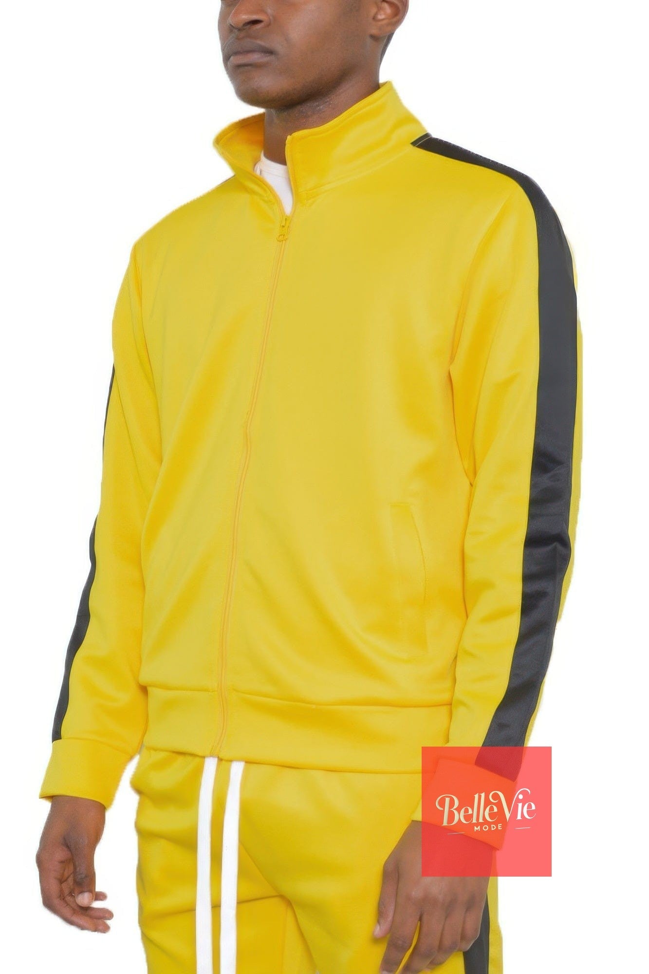 BelleVie Mode Yellow Black / S Track Single Stripe Jacket