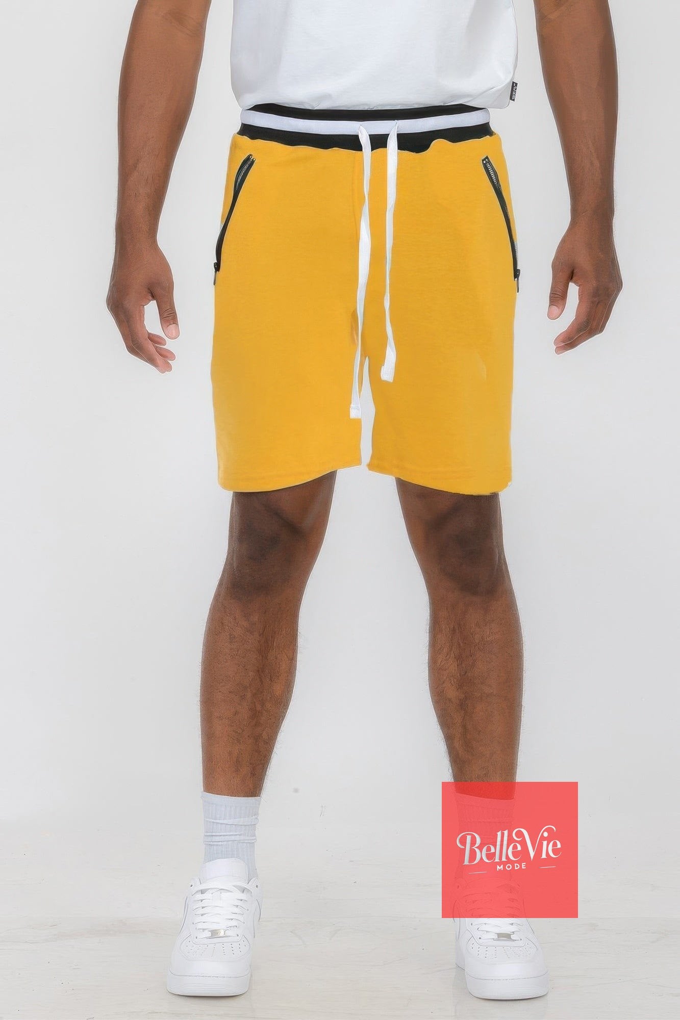 BelleVie Mode Yellow / S Mens French Terry Sweat Short